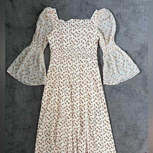 French Connection Francine Callie Smock Dress Clotted Cream - Picture 8 of 8